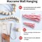 Pink & White Large Macrame Wall Hanging – Boho Blush Tassel Decor for Bedroom, Living Room, Girls’ Room, Nursery, or Dorm – Handmade Bohemian Wall Art, Perfect Boho Gift for Women and Girls